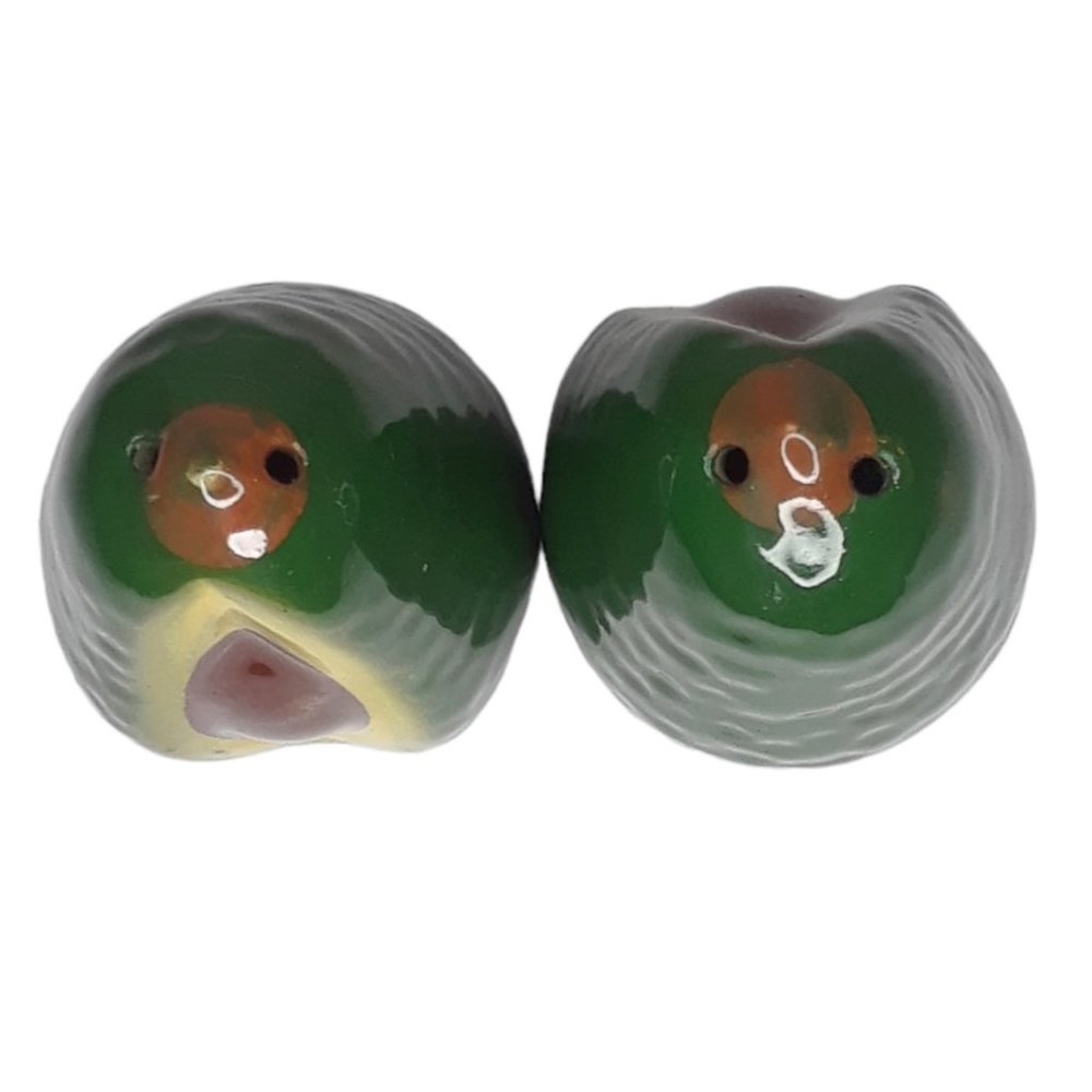 Ceramic Avocado Salt and Pepper Shakers Green and Brown W/ Pit - Picture 3 of 6